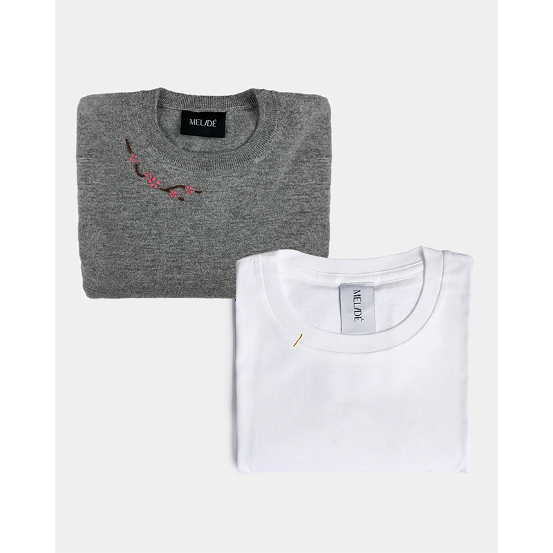 Maglione grigio ramo + tshirt