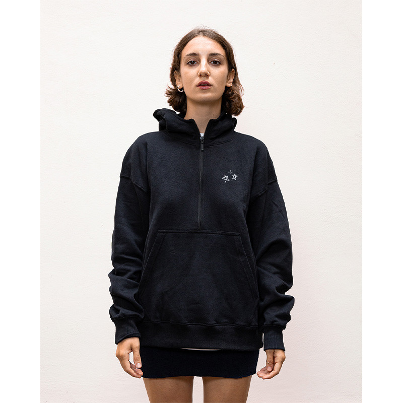 Felpa mezza zip stelle