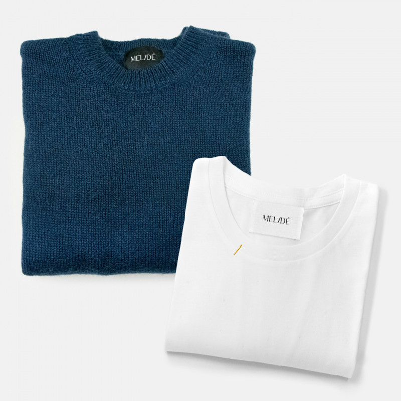Pullover over blu + tshirt